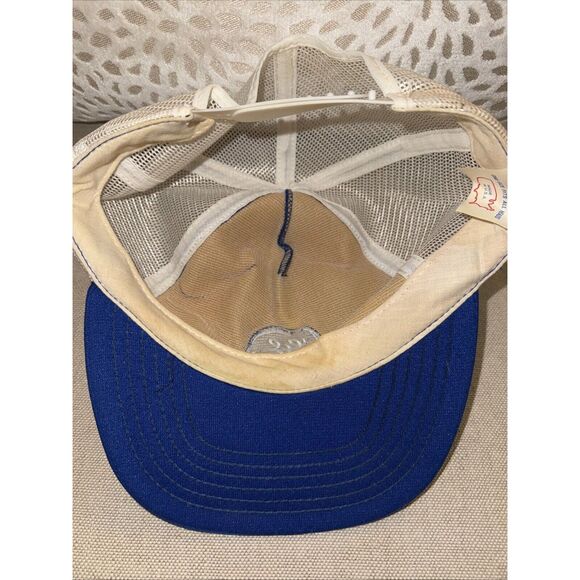 Vintage General Electric GE Blue Snapback Trucker Hat Cap USA Foam Mesh - Picture 7 of 7